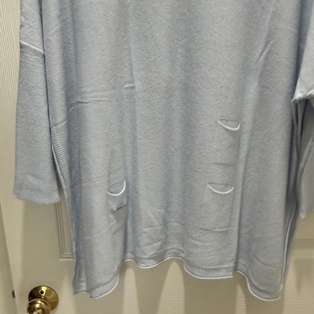Mer Sea Soft Light Blue Crewneck Oversized Knit Sweater - Picture 5 of 14